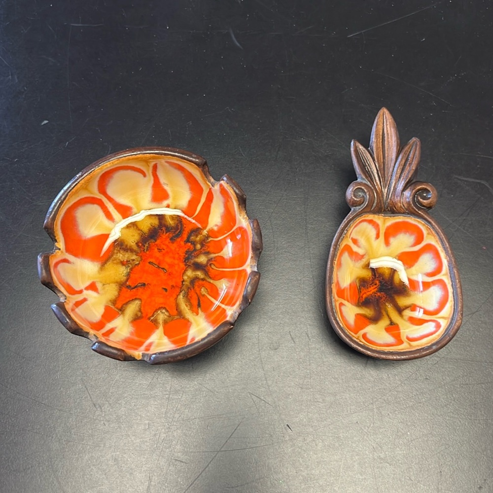 Treasure Craft 1962 Compton Calif. VINTAGE Pineapple Trinket Dish and Ashtray
